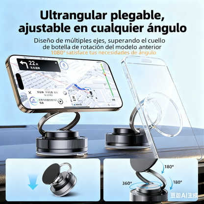 🔥Oferta por tiempo limitado🔥Soporte para teléfono con ventosa para navegación con control central de coche, magnético, multifuncional, portátil