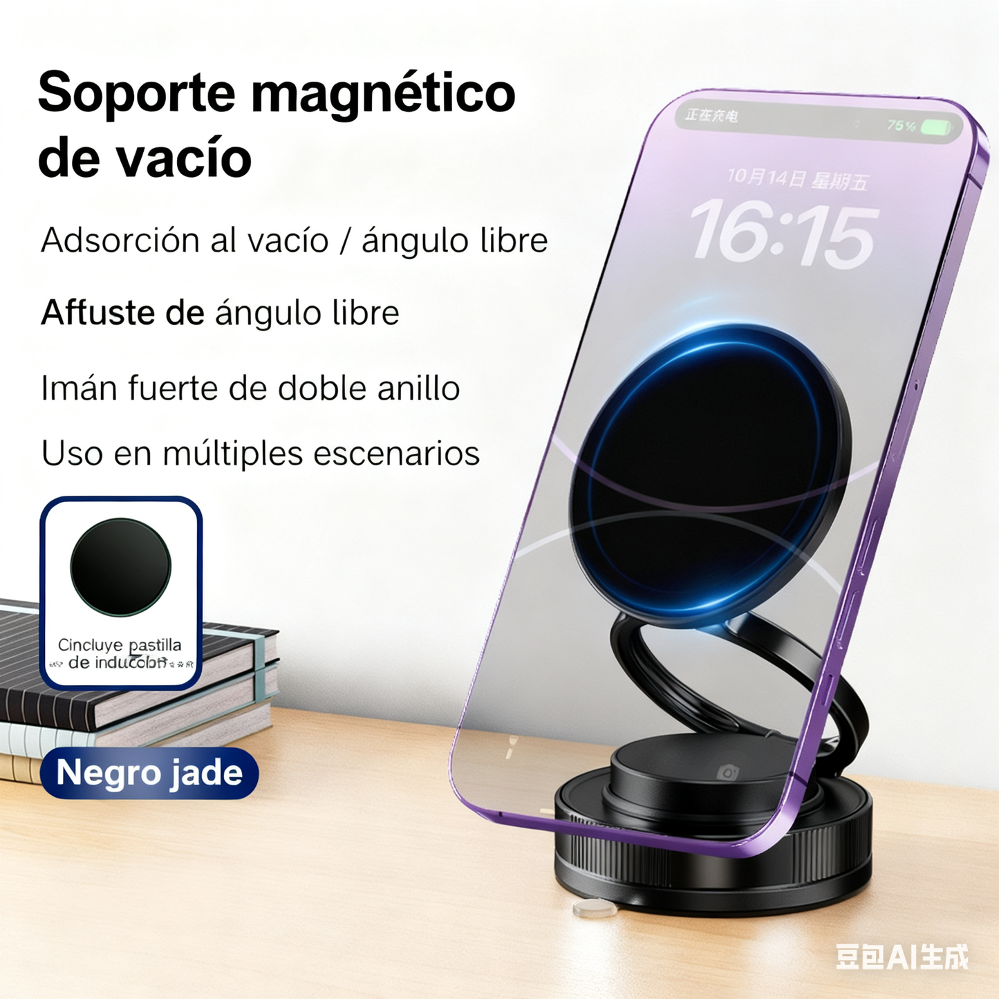 🔥Oferta por tiempo limitado🔥Soporte para teléfono con ventosa para navegación con control central de coche, magnético, multifuncional, portátil