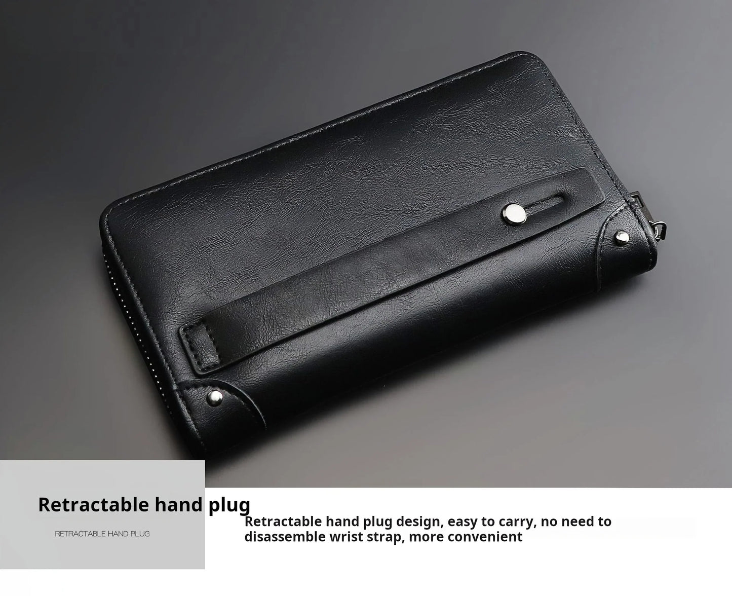 Nueva cartera de cuero de negocios para hombre