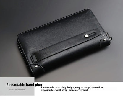 Nueva cartera de cuero de negocios para hombre