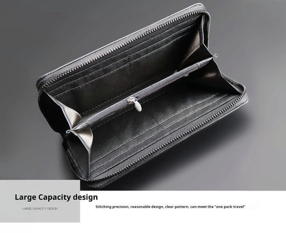 Nueva cartera de cuero de negocios para hombre