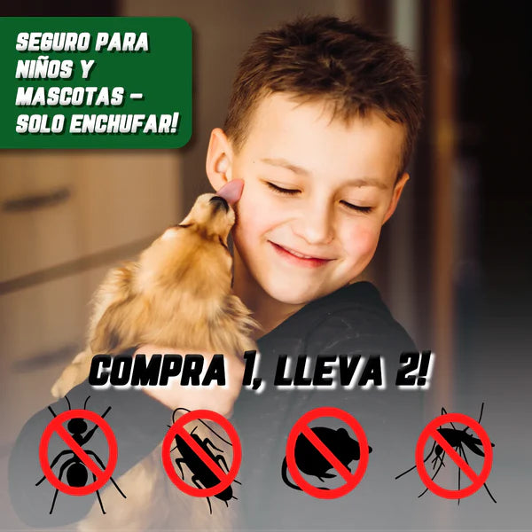 Repelente ultrasónico inteligente 300m2 - seguro para mascotas y niños - compre 1, lleve 2[no tóxico, silencioso]